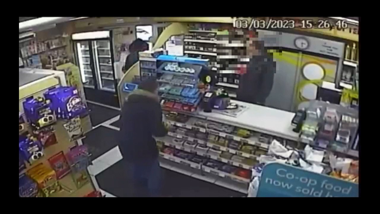 Moment quick-thinking woman prevented a shop robbery in Telford