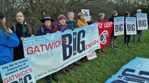 Members of GACC protest against London Gatwick's Northern Runway expansion plans