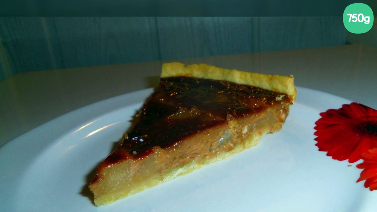 Tarte aux poires en conserve St Mamet, carambars caramel et spéculoos