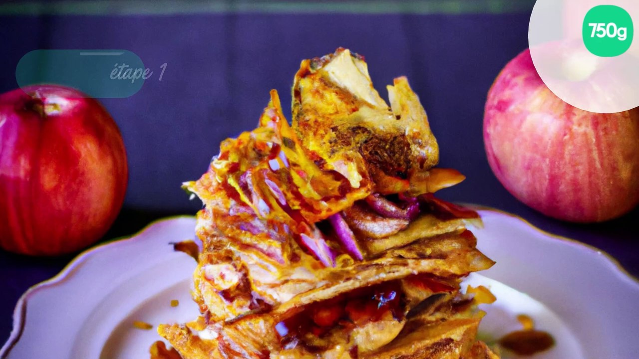 Mille-feuilles croustillant aux pommes et au caramel