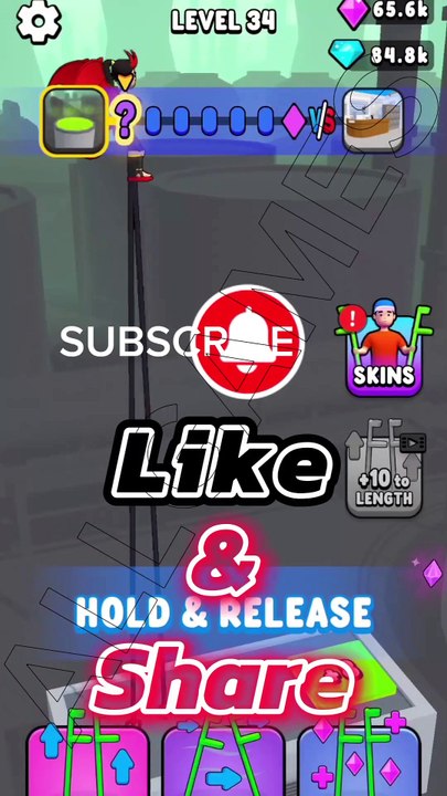 Stilts Run LVL 34 Gameplay FUN GAME #shorts #StiltsRun #fungames #viralvideo