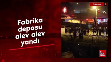 İstanbul Arnavutköy’de fabrika deposu alev alev yandı