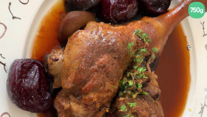 Lapin aux pruneaux à la kriek