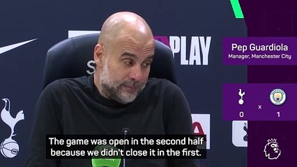 Guardiola relieved after 'incredibly good result' against Tottenham