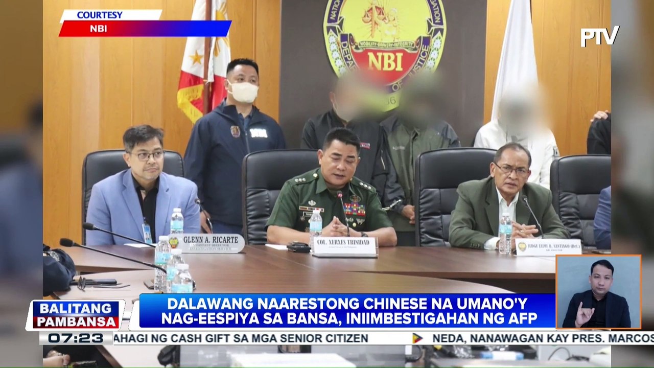 Dalawang naarestong Tsino na umano'y nag-eespiya sa bansa, iniimbestigahan ng AFP