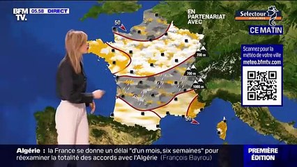Des averses sont attendues dans le Nord et le ciel restera voilé dans le Sud