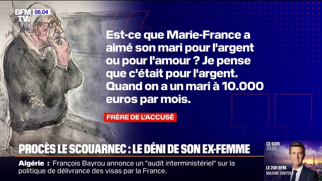 Procès Le Scouarnec: l'ex-femme du chirurgien continue d'assurer qu'elle n'a jamais été au courant de ses penchants pédophiles
