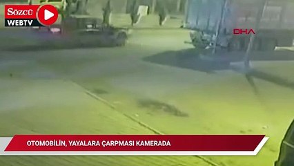 Otomobilin, yayalara çarpması kamerada