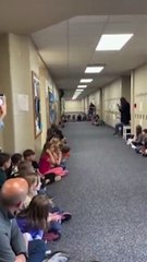 Una mamá pato hace su nido en una escuela y regresa con sus patitos para presentarlos a los alumnos
