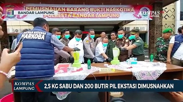 2,5 Kg Sabu dan 200 Butir Pil Ekstasi Dimusnahkan