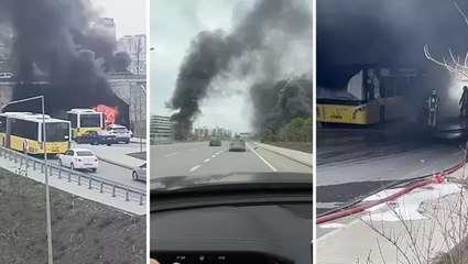 Başakşehir’de İETT otobüsünde yangın