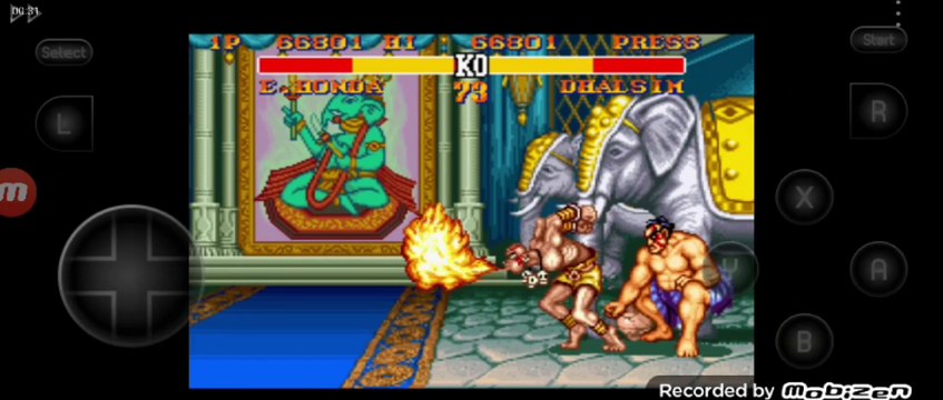 Street Fighter II Turbo: Hyper Fighting. E. Honda vs Dhalsim E. Honda é derrotado por Dhalsim