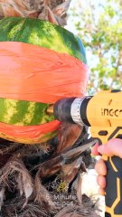 Crazy way to make a delicious watermelon ice latte 🍉