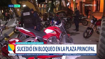 Agreden a personas que mantienen vigilia y realizaron destrozos en maquinaria que bloquea la Alcaldía de Cochabamba