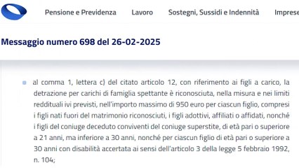 NUOVE Regole per le DETRAZIONI FISCALI dei figli a carico: Cosa CAMBIA nel 2025 NASPI e PENSIONI