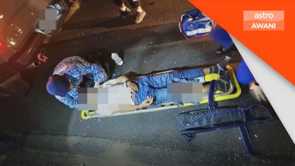 Penunggang motosikal cedera tercampak ke longkang sedalam satu meter