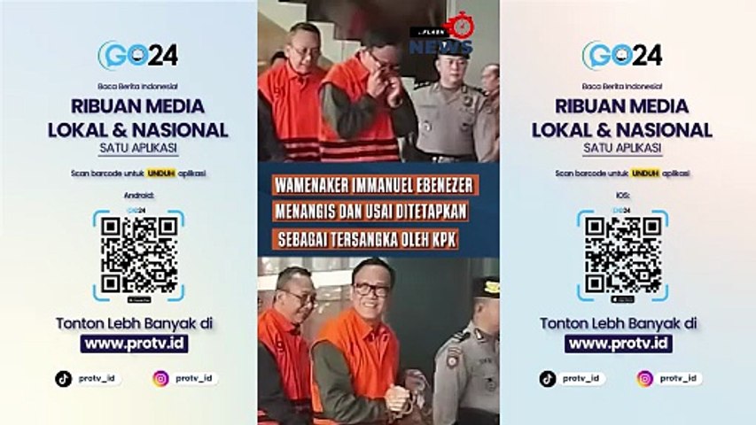 Wamenaker Immanuel Ebenezer menangis dan usai ditetapkan sebagai tersangka oleh KPK