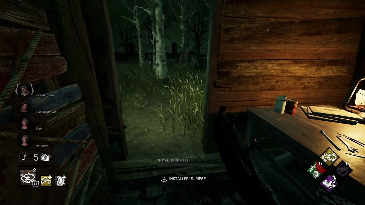Dead by daylight -  4 accrochage a la cave en moins de 5 minutes .