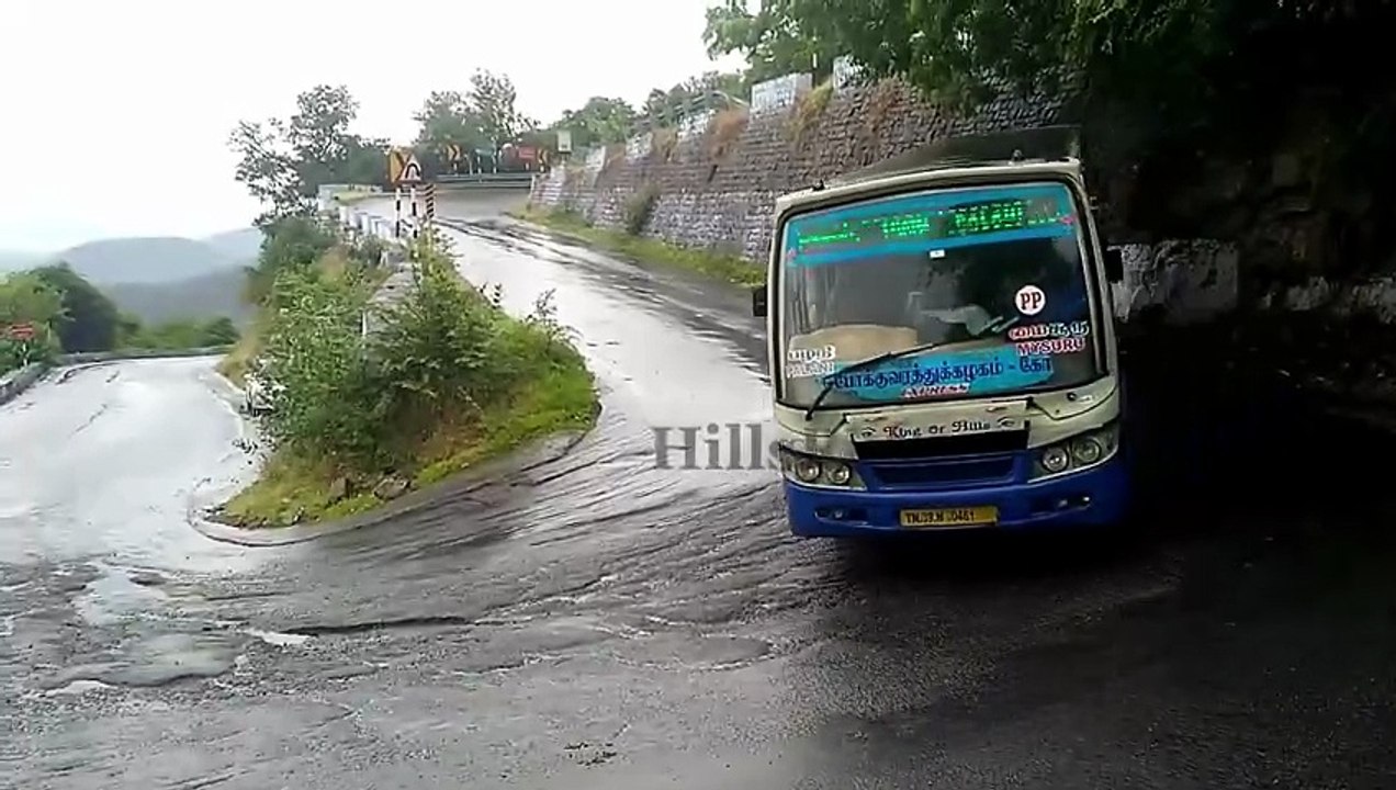 Extremely skilled Driver taking Bend drive like a car in the dangerous ghat road in Dhimbam