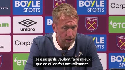 West Ham - Potter : "Nous devons nous améliorer considérablement"