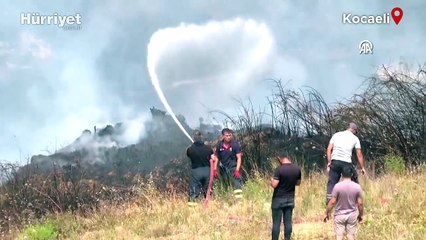 Kocaeli'de otluk alanda yangın!