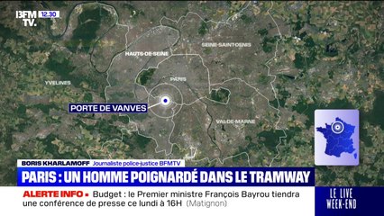 Paris: un homme a été agressé de plusieurs coups de couteau cette nuit dans le tramway à la Porte de Vanves