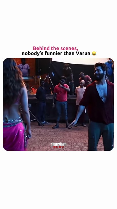 Behind every serious shot there’s Varun cracking everyone up! 🎬😂  #GlamSham #Bollywood #BollywoodComedy #BehindTheScenes #VarunDhawan   [ GlamSham, Bollywood, Bollywood Comedy, Behind The Scenes, Varun Dhawan ]