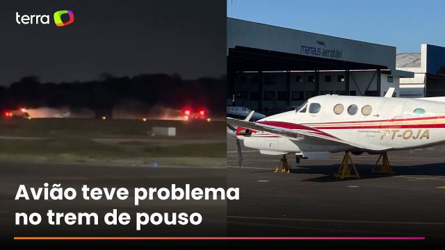 Avião de pequeno porte faz pouso de emergência no aeroporto de Manaus; vídeo mostra o momento