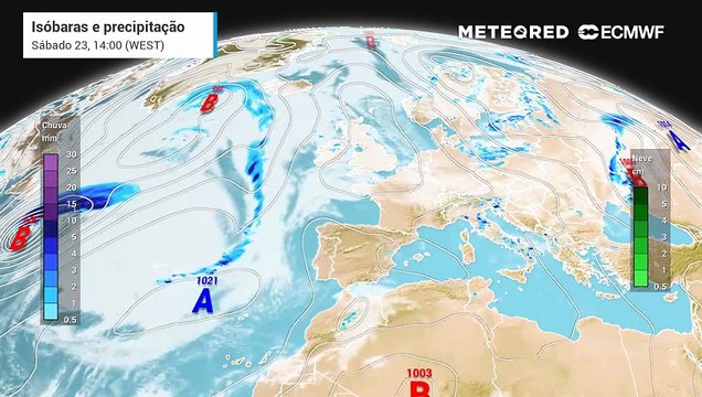Dentro de poucos dias, o jato polar poderá gerar estas mudanças no tempo em Portugal
