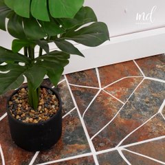 Creative broken tile flooring concept