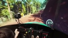 Beautiful Woman Playing Rally Game on Epic Sim Racing Rig