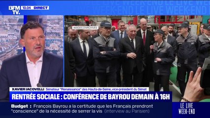 Conférence de presse de Bayrou: "C'est l'occasion de faire le point sur les travaux parlementaires de l'été", déclare Xavier Iacovelli (Renaissance)