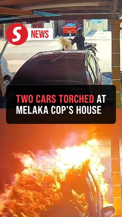 Arsonist sets Melaka cop's two cars ablaze, suspect inadvertently destroys own bike