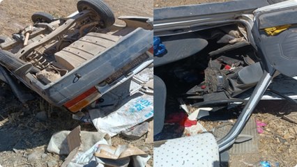 Kız istemeye gidenlerin otomobili devrildi: 3’ü çocuk, 8 yaralı