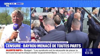 Motion de censure: Éric Coquerel "voit mal" les socialistes "sauver le gouvernement Bayrou"