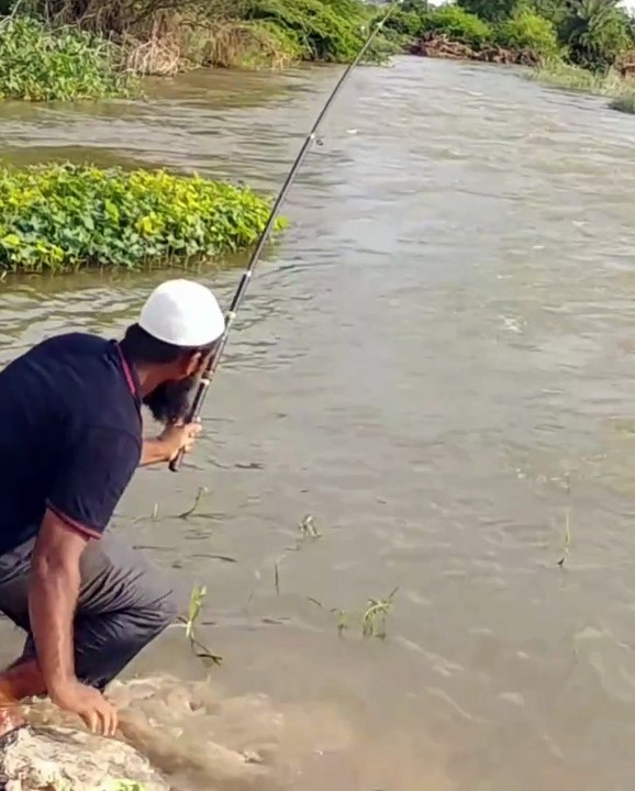 Big fish hunting hunter