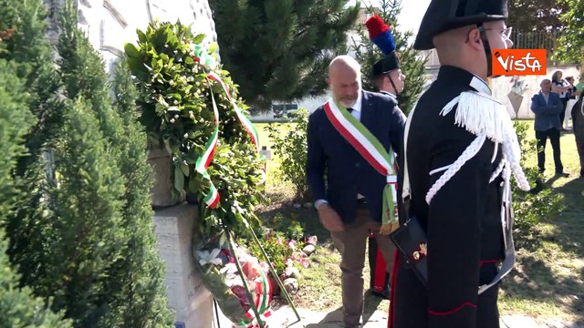 Anniversario terremoto Amatrice, deposta corona fiori a monumento vittime nel Parco Don Minozzi
