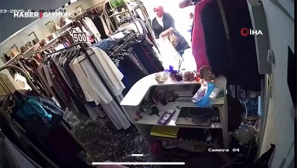 10 saniyede kıyafet hırsızlığı! O anlar kamerada