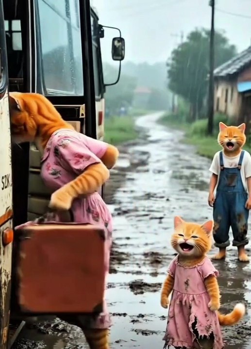 Adorable 3D cat family ❤️🐱