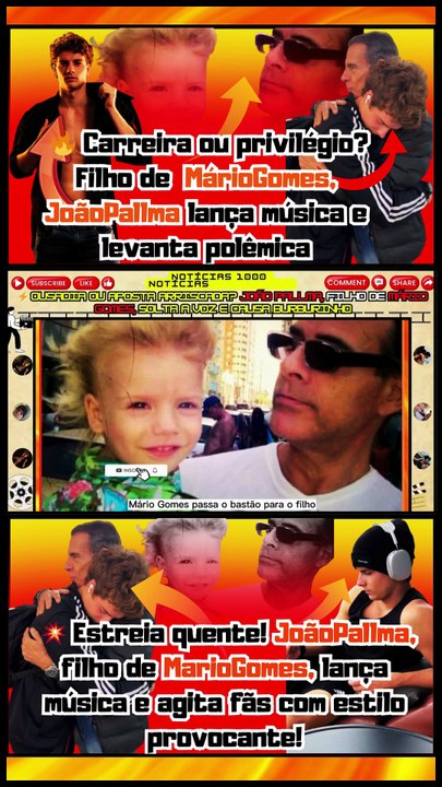 💥 Estreia quente! #JoãoPallma, filho de #MarioGomes, lança música e agita fãs com estilo provocante!.Notícias 100 notícias dos Famosos