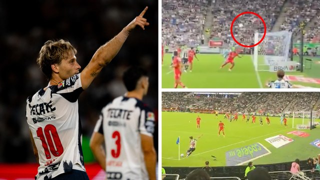 Sergio Canales anota gol olímpico en el duelo Rayados vs. Necaxa; así explota el gigante de acero