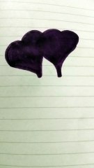 Doppio cuore viola disegno