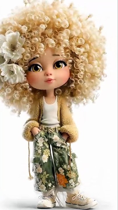 💖 Curly Hair Fashionable Dolls Posing Cutely 👗✨ | Adorable Doll Aesthetic #Shorts
