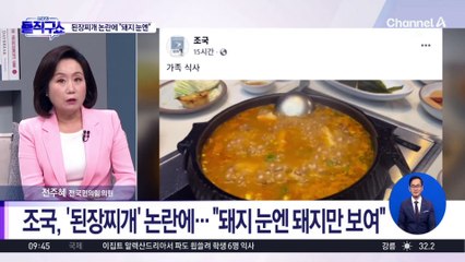 [핫피플]조국, ‘된장찌개’ 논란에…“돼지 눈엔 돼지만 보여”