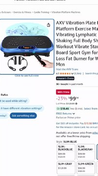 AXV Vibration Plate Fitness Platform Exercise Machine Vibrating Lymphatic Drainage Shaking Full Body Shaker Workout Vibrate Stand Shake Board Sport Gym for Weight Loss Fat Burner for Women Men