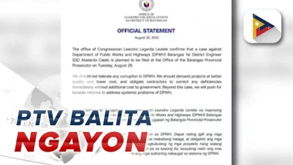 Batangas Rep. Leviste, magsasampa ng reklamo sa nanuhol na district engineer