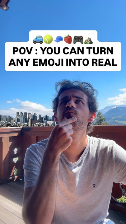 Choose your best #emoji on the #comments and watch what will happen… 🍓⛰️ I turned a #strawberry emoji and a #mountain into real 🌆➡️🏔️. Emoji sorcery started. Drop your favorite emoji and maybe it’s next… 👀✨#EpicReel #aftereffects #editing #vfx #cgi