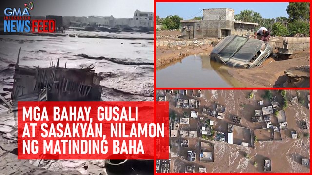 Mga bahay, gusali at sasakyan, nilamon ng matinding baha | GMA Integrated Newsfeed