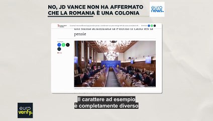 Fact-checking: no, JD Vance non ha detto che la Romania è una colonia francese