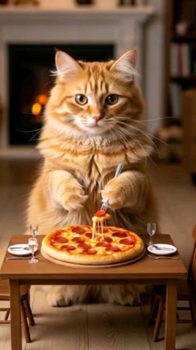 cat eating pizza 🍕 😋 😍 #cat #catlove #ai #trendingshorts #catshort #trendingvideo #funnyvideos #viralshort #catanimation
